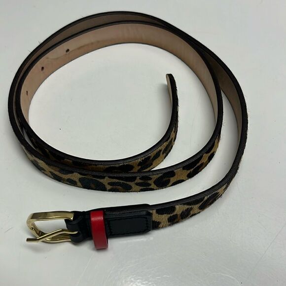 Royal Albartross Accessories - Royal Albartross Women’s Leopard Animal Print Hair Textured Adjustable Belt Med